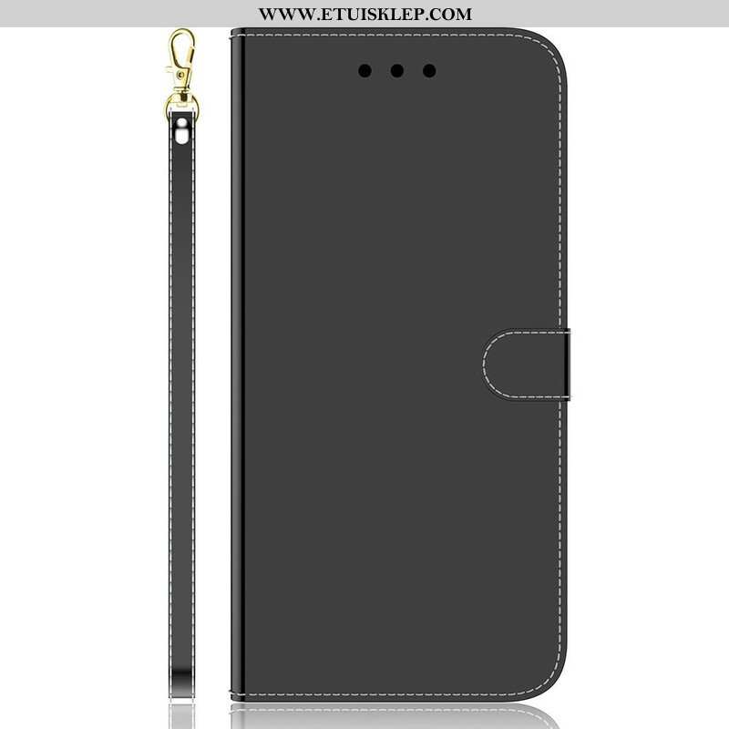 Etui Folio do iPhone 13 Mini Osłona Lusterka Ze Sztucznej Skóry